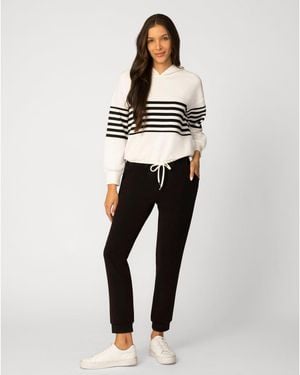 Cable & Gauge Stripe Hoodie Set - White