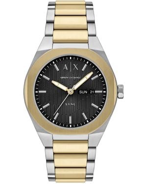 ARMANI EXCHANGE Rmni Exchnge Sync Qurtz Dy-dte Stinless Steel Wtch 42mm - Metallic
