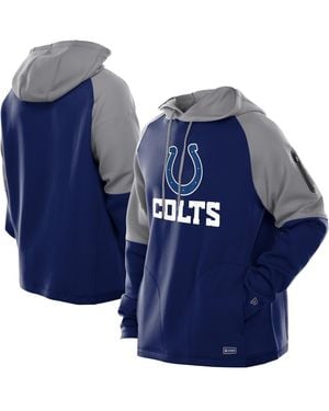 KTZ Indianapolis Colts Combine Authentic Color Block Raglan Pullover Hoodie - Blue