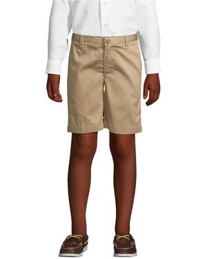 Lands' End Big Boys Slim Plain Front Blend Chino Shorts - Natural