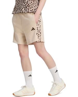 adidas Seasonal Essentials 3-stripes Printed Shorts - Natural