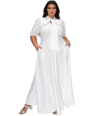 L I V D Plus Size Farrah Donna Dress - White