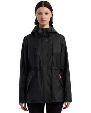 HUNTER Rubberized Anorak Coat - Black