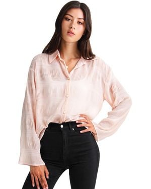Belle & Bloom Yoko Shirred Chiffon Blouse - Pink