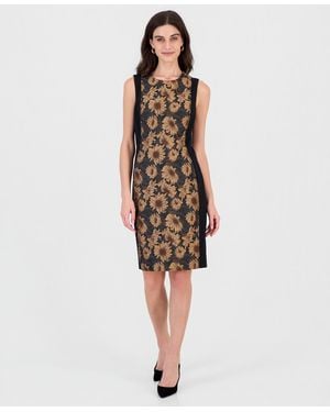 Kasper Floral Princess Seams Sheath Dress - White
