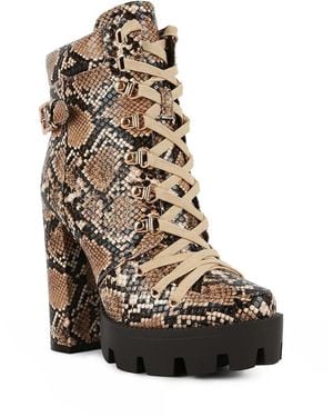LONDON RAG Palmetto Camouflage Ankle Boots - Brown