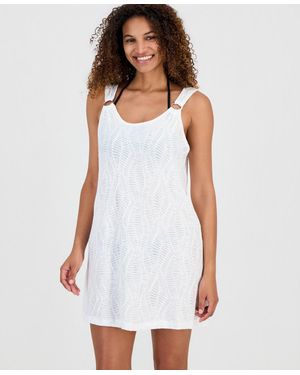 J Valdi Ipanema Ring Tank Scoop Neck Swim Cover Up Dress - White