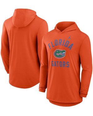 Nike Florida Gators Classic Arch Tri-blend Long Sleeve Hoodie T-shirt - Orange