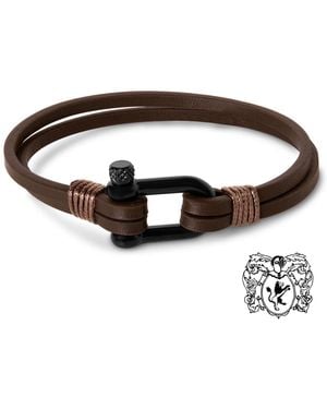 Bruno Magli Paneled Leather Bracelet - Brown