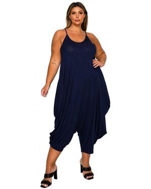 L I V D Plus Size Quinn Pocket Jumpsuit - Blue