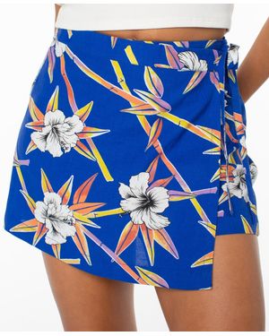 Roxy Zola Floral Printed Skort - Blue