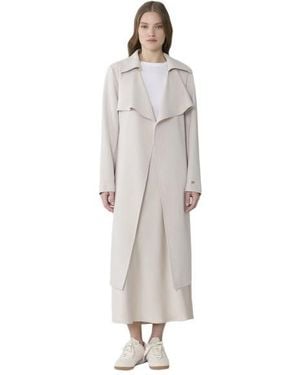 SOIA & KYO Dimitra Relaxed-fit Belted Trench With Shirt Collar - Black