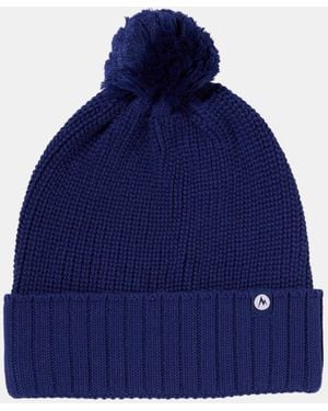 Marmot Snoasis Ribbed-cuff Pom Pom Beanie - Blue
