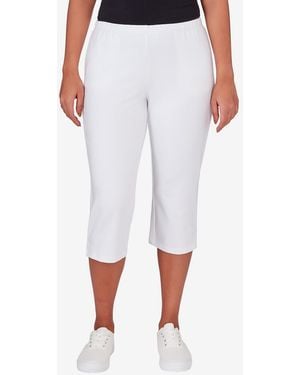 Ruby Rd. Petite Elastic-waist French Terry Capri Pants - White