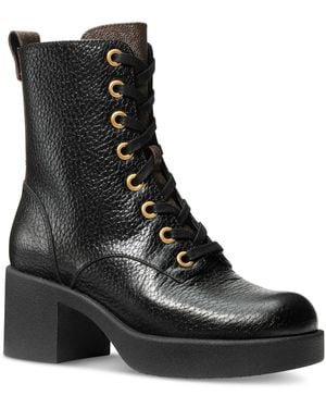 Michael Kors Michael Bryant Platform Round Toe Booties - Black