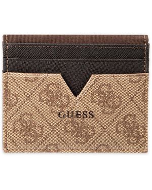 Guess Rfid Quatro G Reversible Magnetic Card Case Wallet - Brown