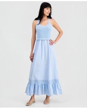 And Now This Now This Crochet Top Maxi Dress Macys Exclusive - Blue