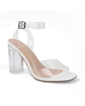 BERNESS Navi Clear Strap And Block Heel Sandals - White