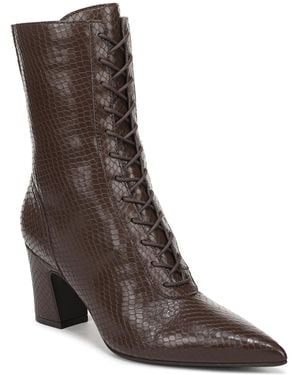 Naturalizer Eloy Zip Tall Pointed Toe Block Heel Boots - Brown