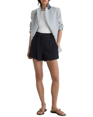Reiss Lana Fluid Belted Shorts - Black