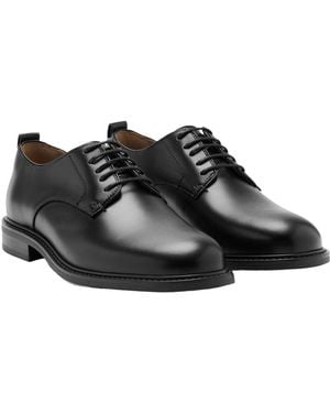Mango Lace-up Leather Shoes - Black
