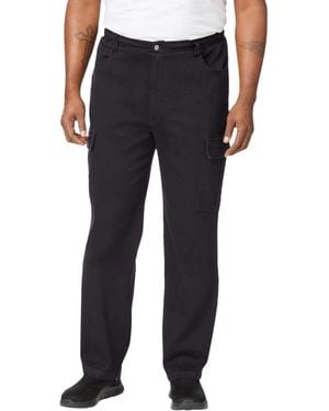 Kingsize Big & Tall Relaxed Fit Cargo Denim Look Sweatpants - Black