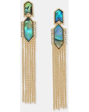 Lonna & Lilly Gold-tone Post Chain Linear Earrings - White