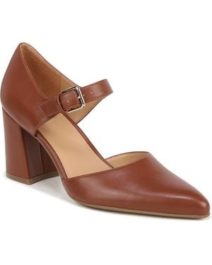 Naturalizer Pixie Mary Jane Pointed Toe Block Heel Pumps - Brown
