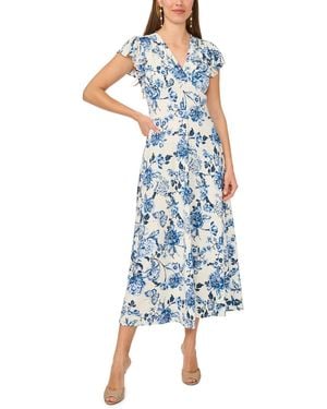 Msk Floral Maxi Dress - Blue