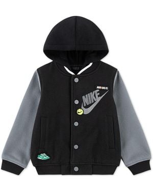 Nike Toddler Boys Hooded Varsity Jacket - Black