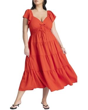 Eloquii Ruffled Tiered Maxi Dress
