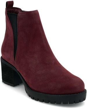 MIA Jody Lug Sole Chelsea Booties - Purple