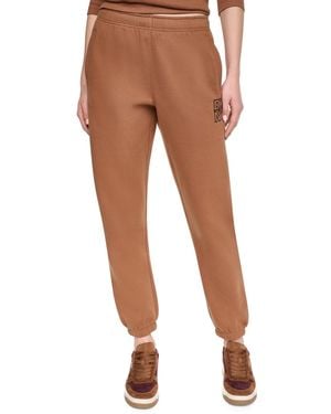 DKNY Stacked Puff Outline Animal jogger Straight Pants - Brown