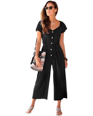 Lascana Button Detail Jumpsuit - Black