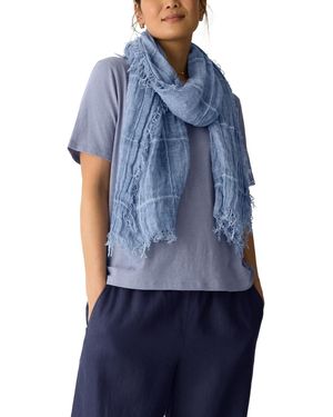 Eileen Fisher Gauzy Textured Scarf - Blue