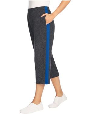 Woman Within Plus Size Side-stripe Cotton French Terry Capri - Blue