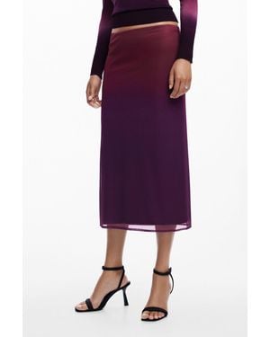 Desigual Gradient Flowy Skirt - Purple