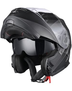 Ahr Run-m3 Modular Flip Up Helmet Full Face Dual Visor Dot Motorcycle Bike S - Black