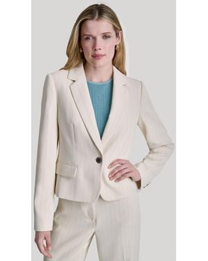 DKNY Long-sleeve Cropped Blazer - Natural