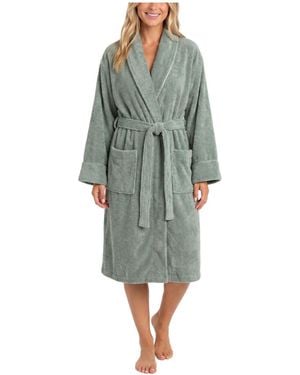 Sincerely Jules Honey Knit Shawl Tie Front Robe - Green