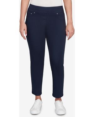 Ruby Rd. Petite Soft Denim Faux Pocket Pants - Blue