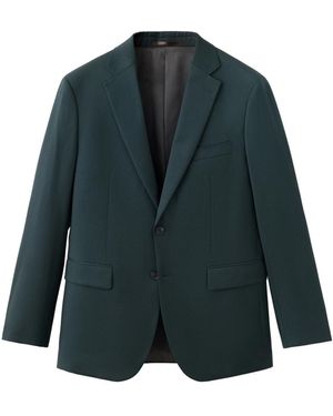 Mango Americana Turin Wool Slim-fit Single-breasted Notch Lapels Blazer - Blue