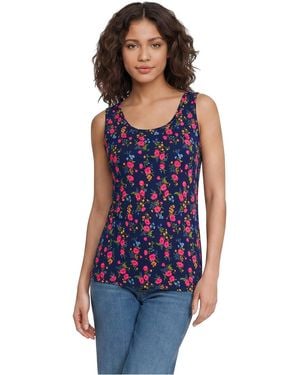Lands' End Tall Cotton Tank Top - Blue