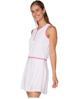 G Lifestyle Clothing G Lifestyle Quarter Zip Dress - White