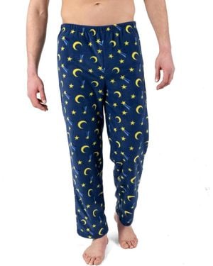 Leveret Print Micro Fleece Pants - Blue