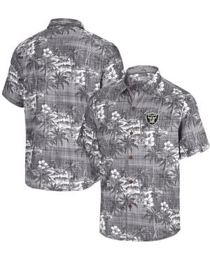 Tommy Bahama Las Vegas Raiders Coconut Point Isla Palmetta Camp Button-up Shirt - Gray