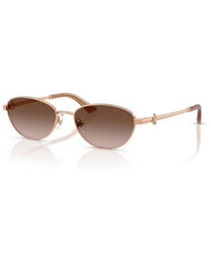 Jimmy Choo Oval Brown Gradient Sunglasses Jc4032bd - White
