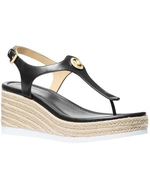 Michael Kors Val Thong Wedge Sandals - Metallic