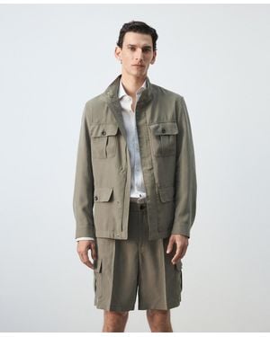 Mango Modal Pockets Jacket - Green