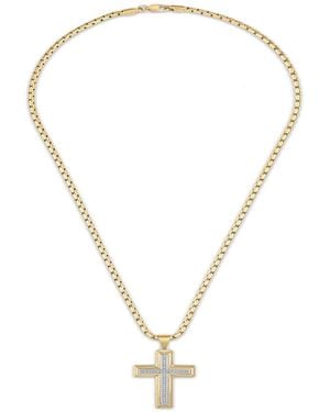 Macy's Diamond Cross Pendant Necklace (1/5 Ct. T.w. - Metallic